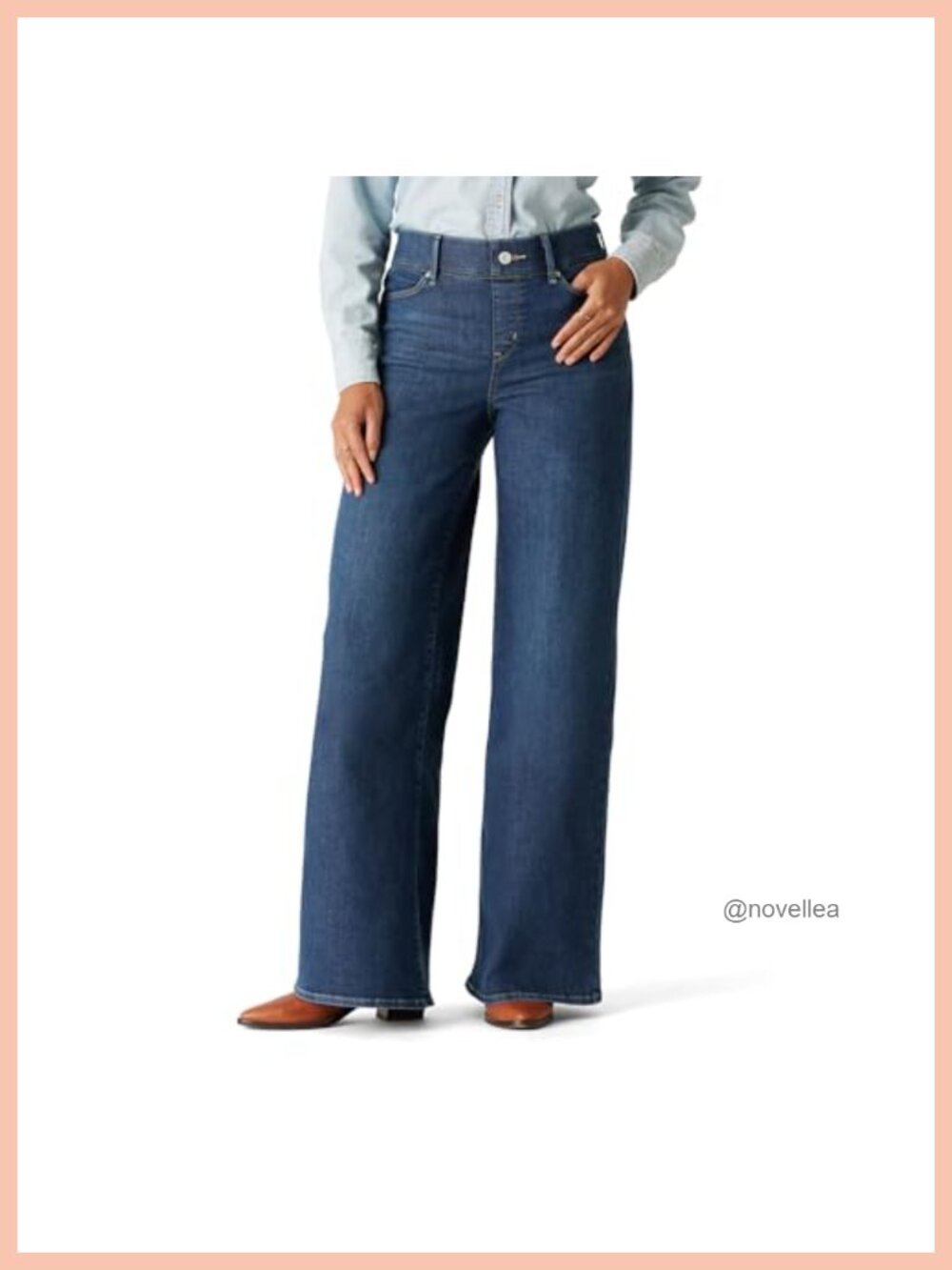 Totally Shaping Ultimate Pull-on Wide-Leg Jeans Mid Rise Stretch Denim